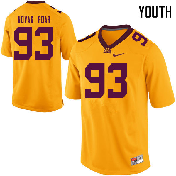 Youth #93 Connor Novak-Goar Minnesota Golden Gophers College Football Jerseys Sale-Yellow